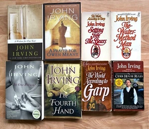 JOHN IRVING Lot of 8 Paperback Novels, Garp Cider House Rules Setting Free Bears - Picture 1 of 2