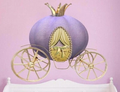 Calcomanía de pared de carro de princesa, pegatina de carro real, carro de princesa para pared  Foto 1 de 4