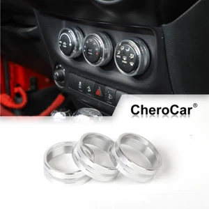 Anillo de ajuste de cubierta de perilla de interruptor de aire acondicionado para Jeep Wrangler JK 2011-2017 plateado - Imagen 1 de 11