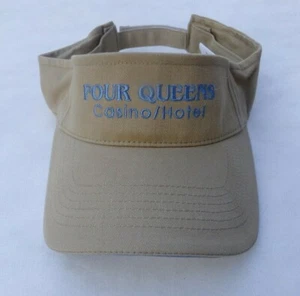 Strap Back Visor Baseball Cap Hat Tan Lt.Blue Four Queens Casino Hotel Las Vegas - Picture 1 of 6