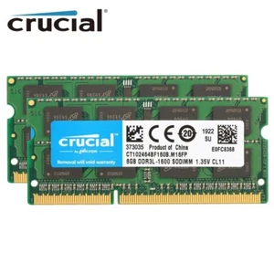 CRUCIAL DDR3L 8GB 16GB 32GB 1600 1333 1066 MHz Laptop Memory RAM SODIMM 204-Pins - Picture 1 of 11