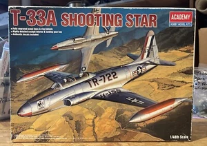 Academy T-33A Shooting Star Model Kit 2185 1/48 Opened Complete Kit US Seller - Picture 1 of 10