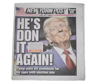 Donald Trump gewinnt Präsidentenrennen - New York Post Zeitung 11.06.2024 - Bild 1 von 4