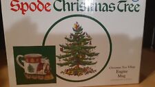 NIB 2002 SPODE Christmas Tree Village Train Engine 10 Oz Mug/Cup