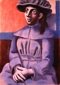 Girl in Hat Her Arms Crossed (1920) by Picasso- 17" x 22" Fine Art Print - 00799