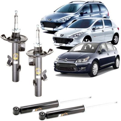 Kit 4 ammortizzatori CITROEN C4 PEUGEOT 307 1.4 1.6 2.0 HDI dal 2000 al 2012 - Immagine 1 di 3