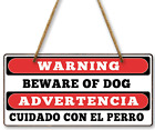 Panneaux d'avertissement canins pour porte 10 x 5 pouces panneaux d'avertissement suspendus pour avertissement canin à domicile