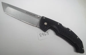 Large Tanto Cold Steel Voyager Pocket Knife Blade Mid Back Lock Plain Edge - Picture 1 of 8