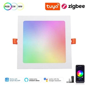 Tuya Faretto a Led Quadrato Sottile Smart Zigbee da Incasso a Soffitto RGB+CCT - Imagen 1 de 38
