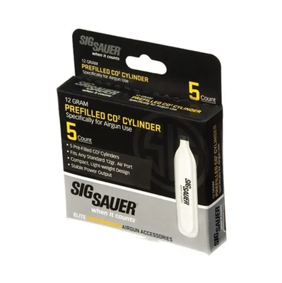 SIG SAUER Pre-filled CO2 Cylinder Cartridges (12 Gram, 5 Pack)