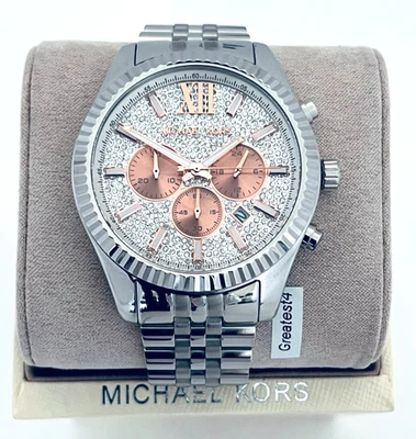 Новый Michael Kors Laxington MK8515 из нержавеющей стали хронограф кварцевые 44 мм унисекс часы - Изображение 1 из 3