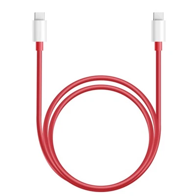 Oneplus USB to USB-C Fast Charge Cable SuperVOOC 10A 1m Official, Red - Image 1 of 4