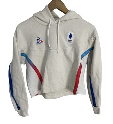 Le Coq Sportif Hoodie 2024 Olympics France Beige Cropped Women’s Size Small - Image 1 of 4