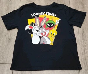 Looney Tunes Kids T‑Shirt Size 7 (Tweety, Bugs, Sylvester, Marvin) Black Graphic - Picture 1 of 4