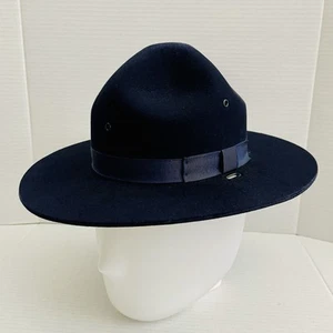 Stratton The Lawman 4 Dent Officer Trooper Hat Navy Blue SIZE 6 3/8 - Picture 1 of 15