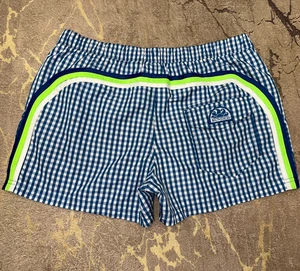 Rainbow Sundek L Elastic Tartan Beach Swim Board Shorts Trunks Bath Suit Size L - Picture 1 of 6