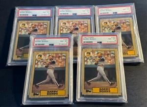 LOTE DE INVERSIÓN DE (5) TARJETAS DE NOVATO 1987 BARRY BONDS TOPPS #320 PSA 8 (A01) - Imagen 1 de 1