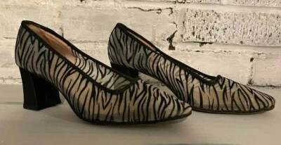 ZAPATOS MUJER ANN MARINO ESTAMPADO CEBRA TACÓN TALLA 7 M. USADOS. Foto 1 de 4