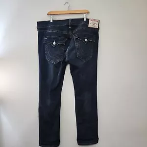 True Religion Ricky Jeans Flap Pockets Relaxed Straight Mens 40x34 Streetwear - Picture 1 of 14