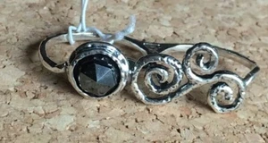 NWOT OR PAZ  STERLING SILVER 925 HEMATITE DOUBLE RING SZ 9 MADE ISRAEL PZ - Picture 1 of 10