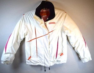 Spyder  Jacket Youth 12 White/ orange / pink Performance Ski Jacket Imperfect - Picture 1 of 18