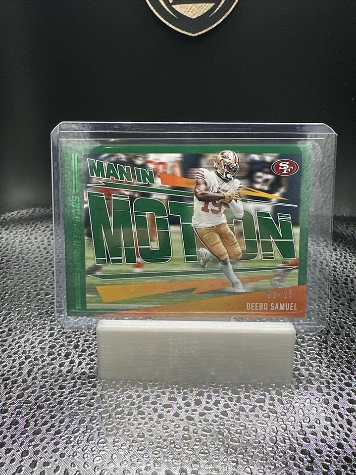 23 Panini Rookies & Stars Deebo Samuel Man In Motion Green 1/25 1st off Print - Image 1 of 3