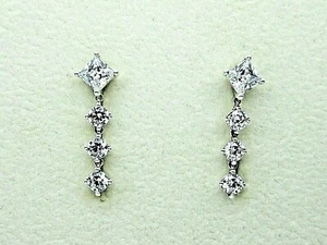 Authentic Pandora #290045C01 Sparkling Round & Square Drop Earrings **RETIRED** - Picture 1 of 2