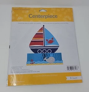 Ahoy Matey Nautical Honeycomb Centerpiece Boy Baby Shower Decorations 12" × 9" - Picture 1 of 12