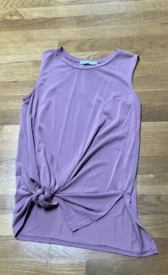 Regata Tresics Luxe Feminina Mauve Rosa Sem Mangas Amarrar Frente Tamanho P - Imagem 1 de 4