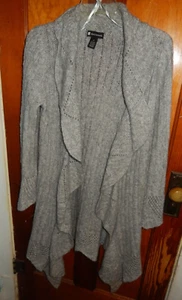 Valerie Bertinelli  Knit Cardigan Sweater Women's Size Medium, Gray, Open Front - Picture 1 of 8