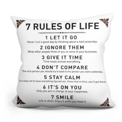 Fundas de almohada IHopes+ citas inspiradoras rústicas - 7 reglas colores surtidos  Foto 1 de 4