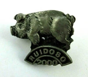 Ruidoso 2000 Pewter Pig Pin 1" - Picture 1 of 3
