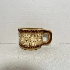 Vintage Half A Cup Of Coffee Novelty Souvenir Mug Cup Florida Palm Tree Sailfish - Picture 1 of 3