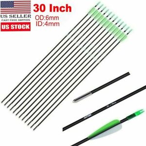 12Pcs 30" Fiberglass Archery Arrows Spine 700 Recurve Bow For Youth Practise