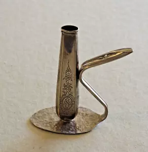MINIATURE USA CANDLESTICK MADE FROM FLATWARE SILVER TULIP SPOON KNIFE HANDLE #19 - Picture 1 of 6