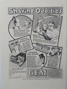 1937 vintage gem razor and Blades print ad.  Shaving Oddities number four - Picture 1 of 1