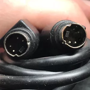 SET OF (2) STANDARD S VIDEO CABLE 4 Pin 10 FEET CORD MALE TO MALE PLUGS BLACK - Picture 1 of 2