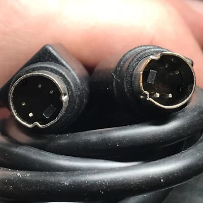 SET OF (2) STANDARD S VIDEO CABLE 4 Pin 10 FEET CORD MALE TO MALE PLUGS BLACK - Image 1 of 2