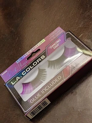 Purple Eyelashes "Dancing Diva" Limited Edition L.A. Colors Glue Included NEW - Image 1 of 3