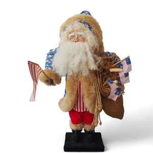Handcrafted Hand Carved Folk Art Vintage Patriotic Uncle Sam Santa 25" Figure - Picture 1 of 12