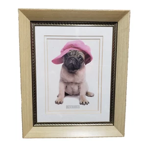 Keith Kimberlin Hund Welpe Mops Druck Bild Holzrahmen Glas 11,5" x 9,5" - Bild 1 von 7