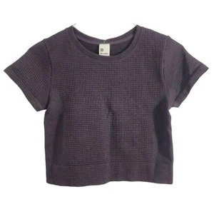 Women's All In Motion Exercise Crop Top T-Shirt Black Size L - Picture 1 of 3