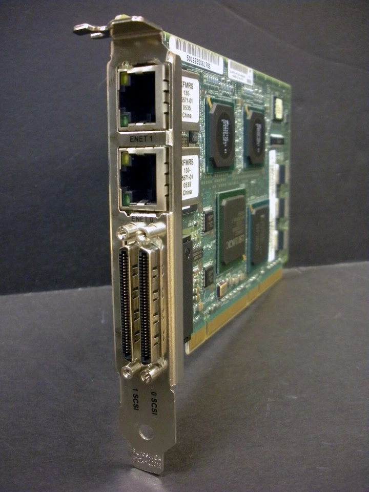 Sun X4422A 501-6635 Dual Gigabit Ethernet / Dual Ultra2 LVD SCSI  PCI Adapter - Image 1 of 2