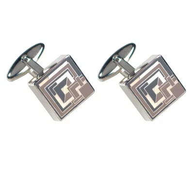 Винтажные эмалированные запонки ACME Studio FRANK LLOYD WRIGHT Ennis House «Кирпич» НОВЫЕ - Изображение 1 из 2