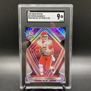 2020 Patrick Mahomes Spectra Neon Pink Die Cut Prizm SGC 9 17/20 - Picture 1 of 12
