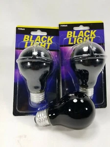 3 Black Light Halloween Decorations 75W Lightbulbs Lote Of 3 - Picture 1 of 6
