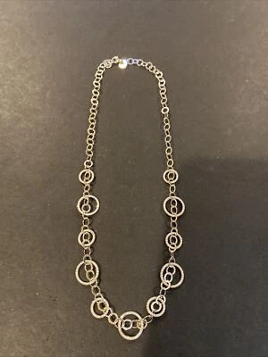 COLLAR ESLABÓN CIRCULAR PLATA ESTERLINA FIRMADO M ITALIA Foto 1 de 4