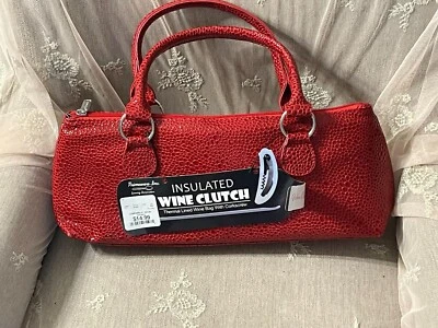 Primeware Insulated Wine Clutch Purse Cooler Red Carrying Case 15 x 6 Quilted - Image 1 of 4