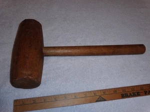 VINTAGE ANTIQUE ORIGINAL 15" ALL WOOD CARNIVAL HAMMER SIGN TOOL WOODEN PRIMITIVE - Picture 1 of 19