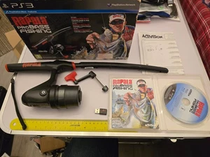 RAPALA PRO BASS FISHING GAME OFFICIAL WIRELESS ROD CONTROLLER PLAYSTATION 3 PS3 - Picture 1 of 7
